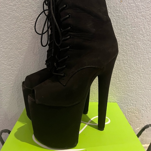 DOM DANCING ANKLE BOOTS BLACK VEGAN SUEDE BASE LINE SIZE 7 - Picture 6 of 13